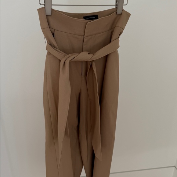 Club Monaco Pants - Club Monaco Tan Wide Leg Pants with Tie Belt